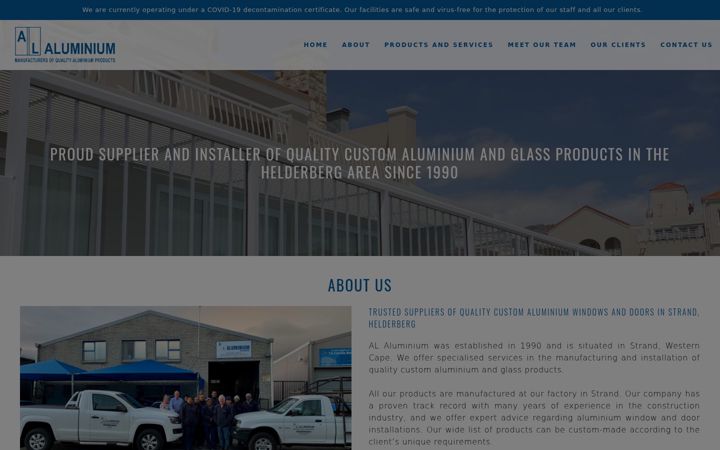 Screenshot ta' alum.co.za