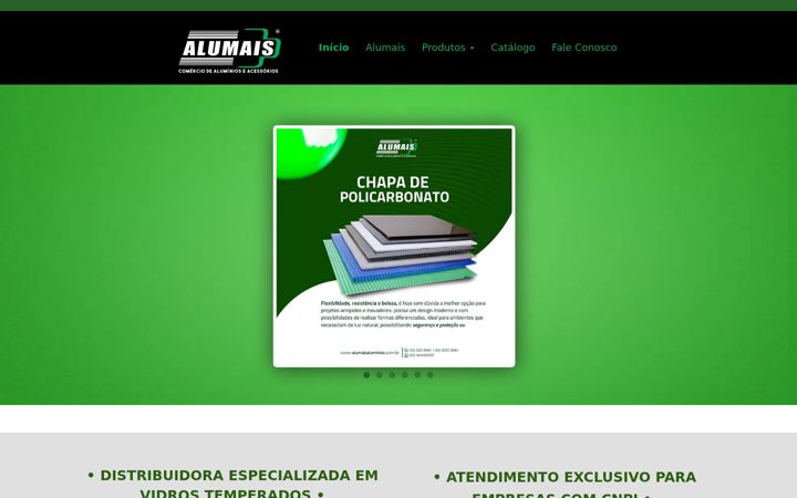 Screenshot of alumaisaluminios.com.br