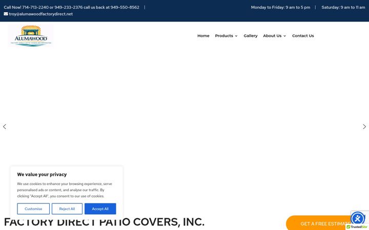 Screenshot of alumawoodfactorydirect.net