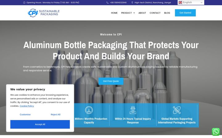 Captura de pantalla de alumbottle.com