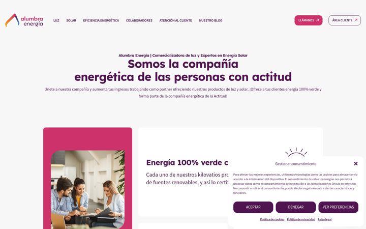 Captura de pantalla de alumbraenergia.es