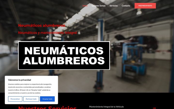 Screenshot of alumbreros.com