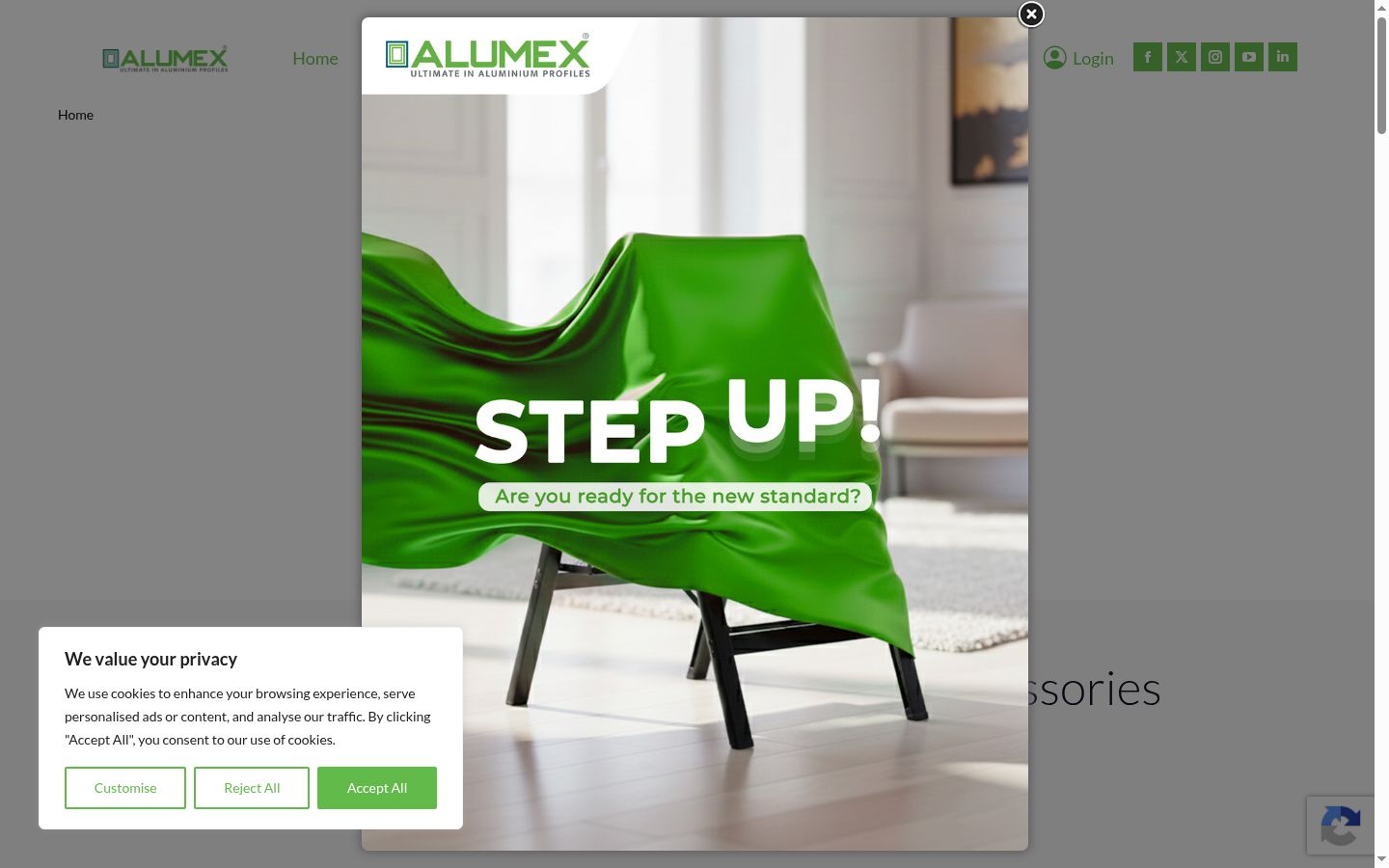 Captura de ecrã do banner de consentimento apresentado antes de qualquer interação