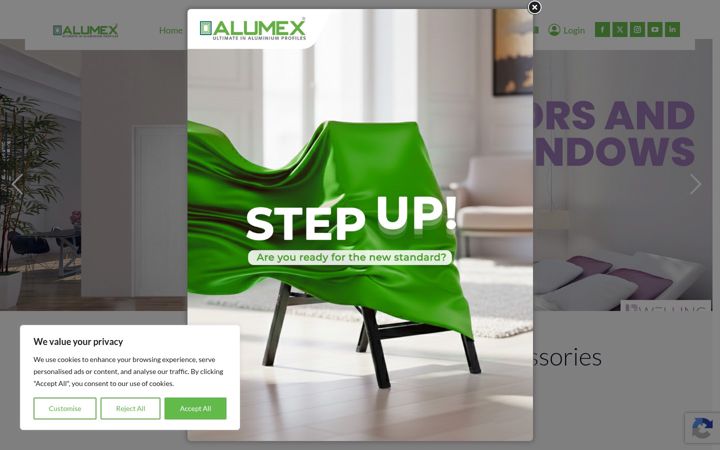 Captura de pantalla de alumexstore.com