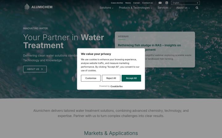 Screenshot of alumichem.com