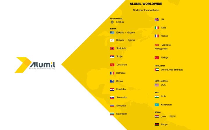 Screenshot of alumil.com