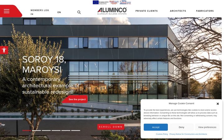 Zrzut ekranu aluminco.com