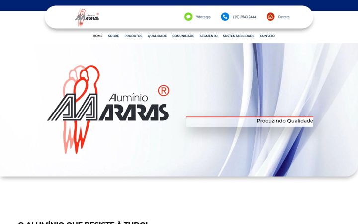Képernyőkép: aluminioararas.com.br