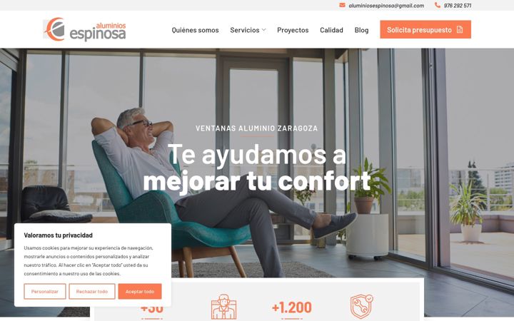 Screenshot of aluminios-espinosa.com