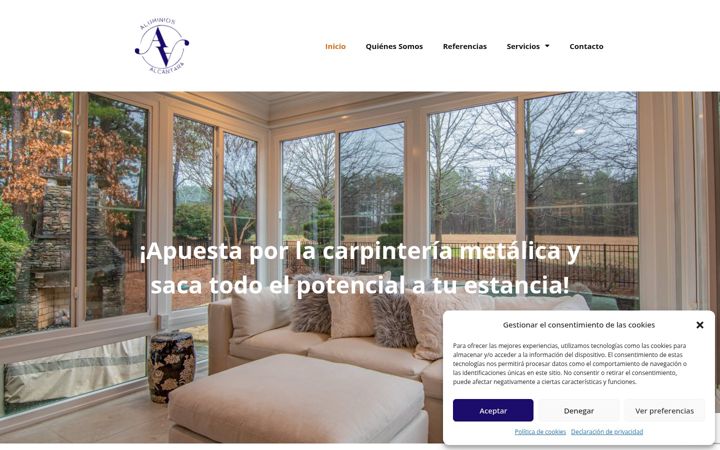 Screenshot of aluminiosalcantara.com