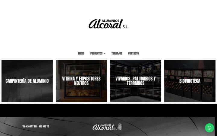 Screenshot ta' aluminiosalcoral.com
