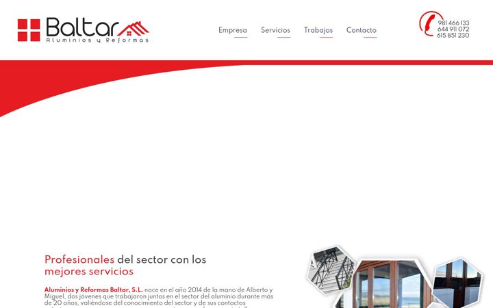 Screenshot of aluminiosbaltar.com