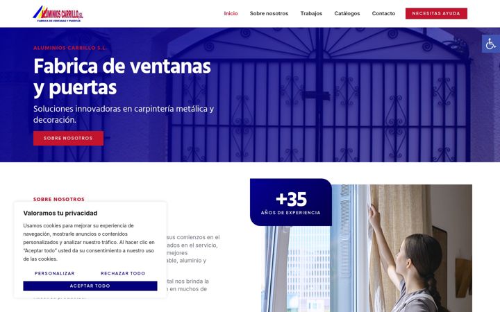 Screenshot of aluminioscarrillo.com
