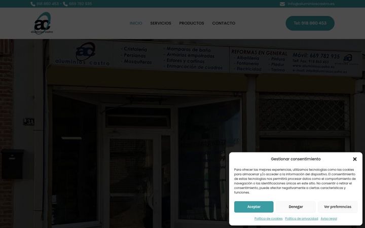 Screenshot of aluminioscastro.es