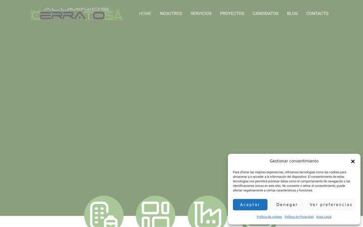 Screenshot of aluminioscerratosa.com