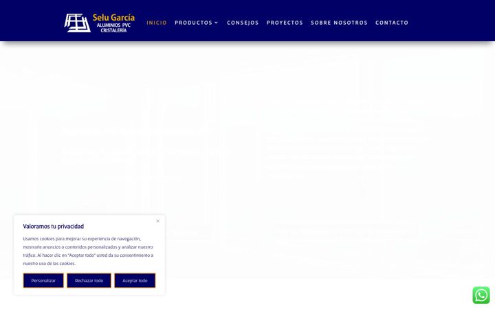 Screenshot of aluminioselugarcia.com