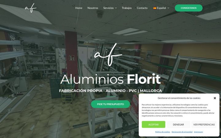 Snimka zaslona za aluminiosflorit.com