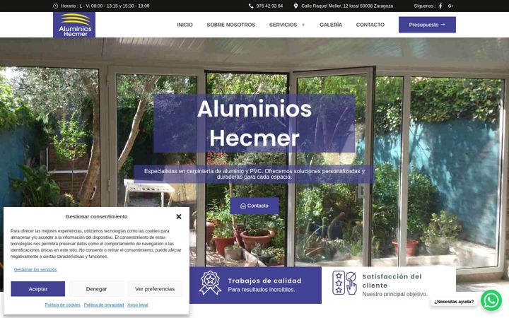 Screenshot of aluminioshecmerzaragoza.es