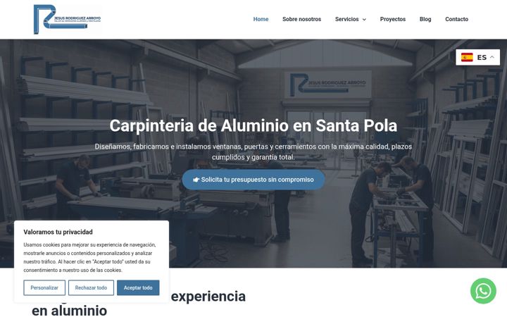 Snimka zaslona za aluminiosjesusrodriguez.com