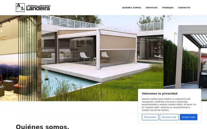 Screenshot of aluminioslandeira.com