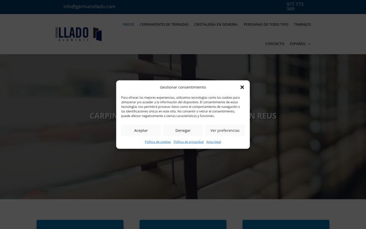 Captura de pantalla de aluminiosllado.com