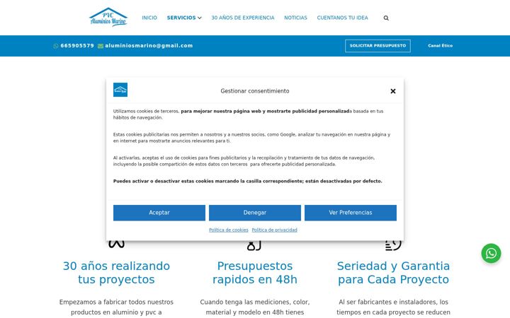 Screenshot of aluminiosmarino.es