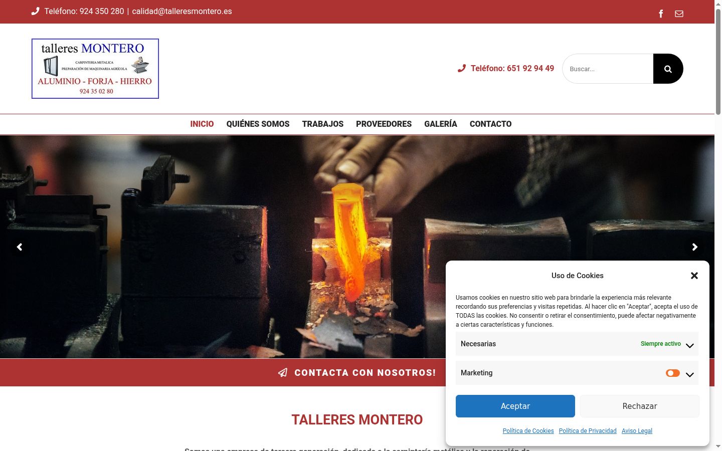 Captura de ecrã do banner de consentimento apresentado antes de qualquer interação
