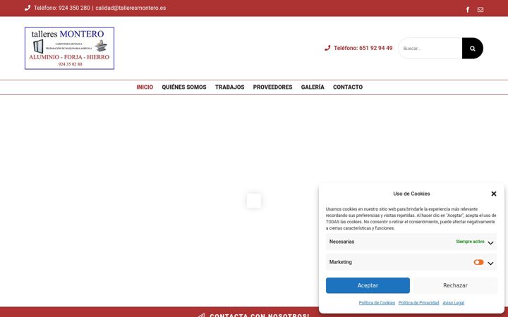 Ekrano kopija aluminiosmontero.es
