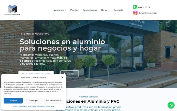 Screenshot von aluminiosmonzon.com