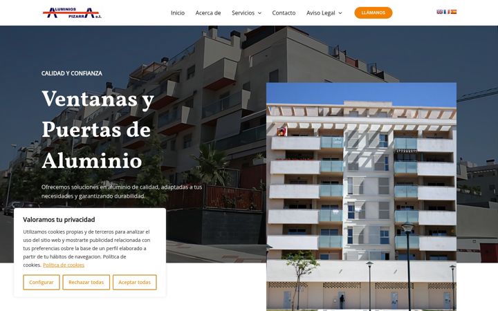 Screenshot von aluminiospizarra.com