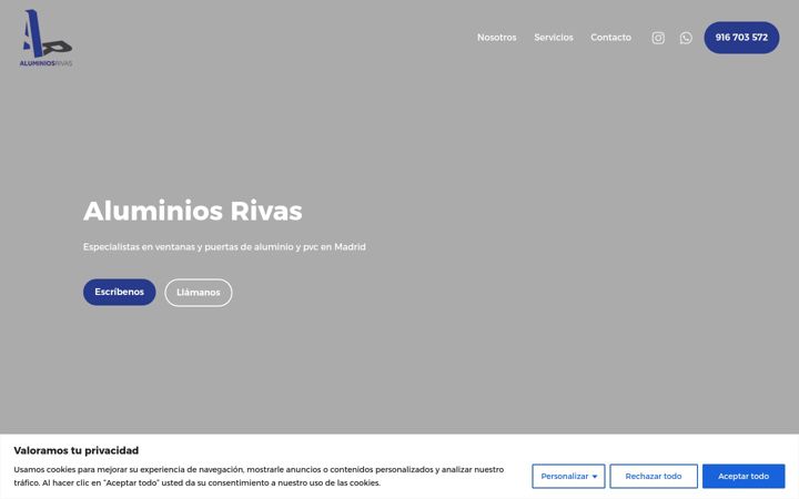 Screenshot of aluminiosrivas.net