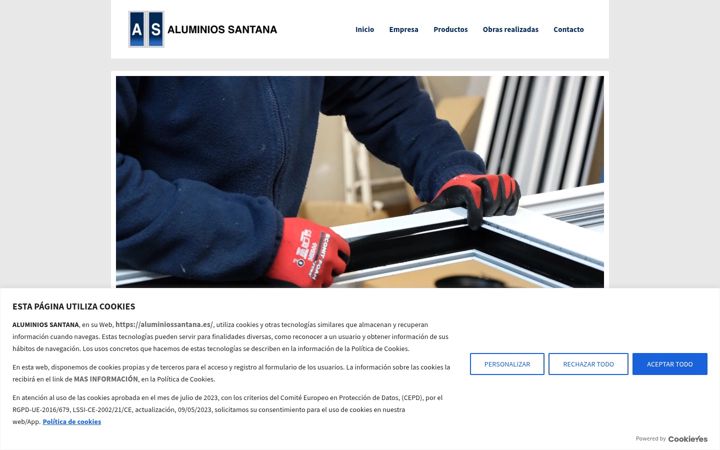 Ekraanipilt saidist aluminiossantana.es