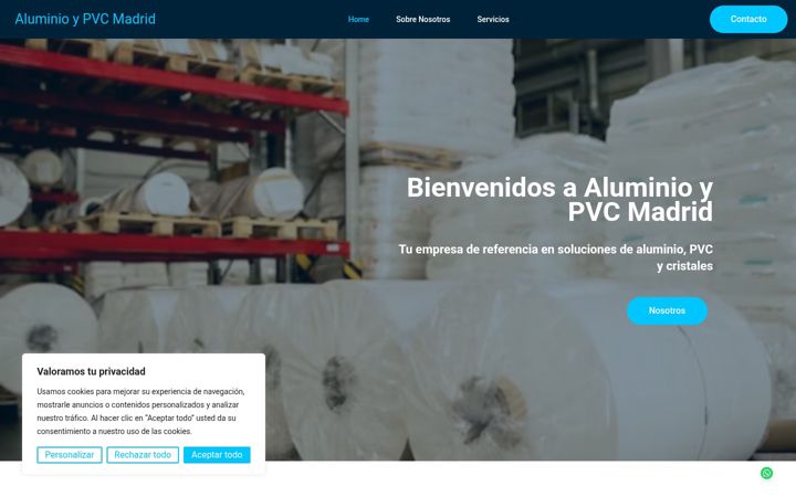 Ekraanipilt saidist aluminioypvcmadrid.com