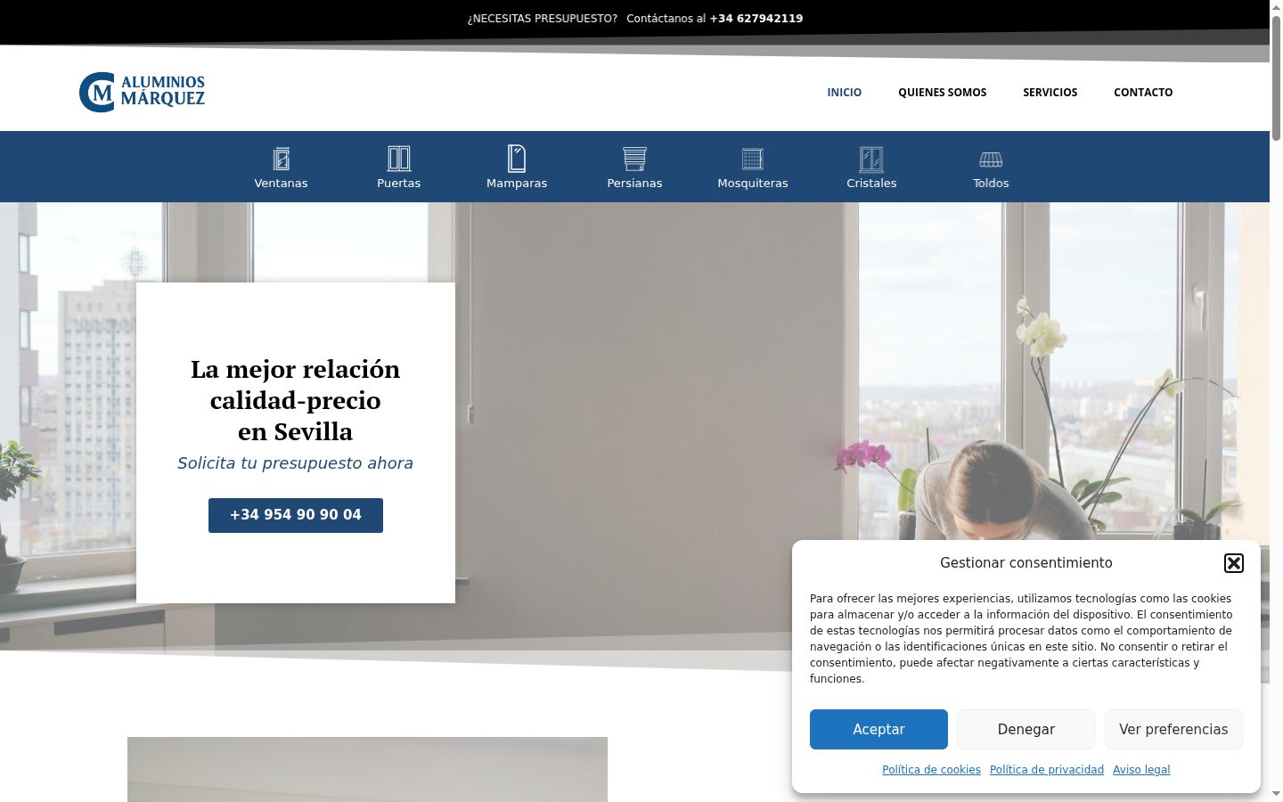 Screenshot of the consent banner shown before any interaction