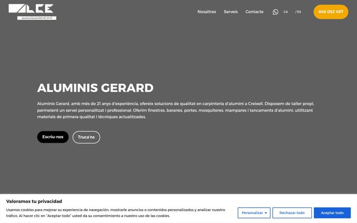 Ekraanipilt saidist aluminisgerard.com