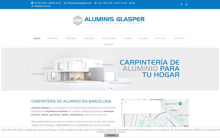 Screenshot of aluminisglasper.com