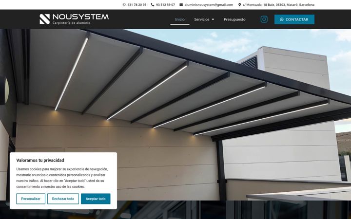 Screenshot of aluminisnousystem.com