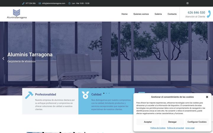 Snimka zaslona za aluministarragona.com