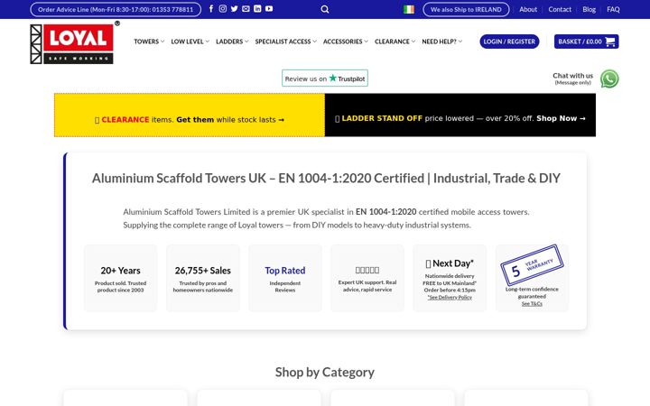 Screenshot of aluminium-scaffoldtowers.co.uk