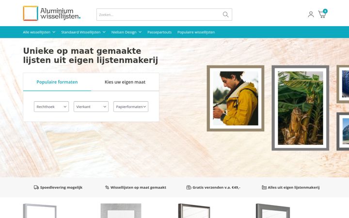 Captura de pantalla de aluminium-wissellijsten.nl