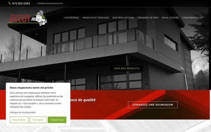 Captura de pantalla de aluminiumascot.com