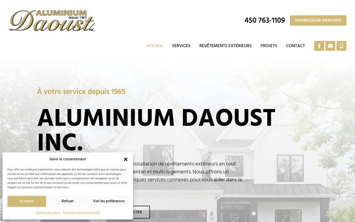 Screenshot of aluminiumdaoust.com
