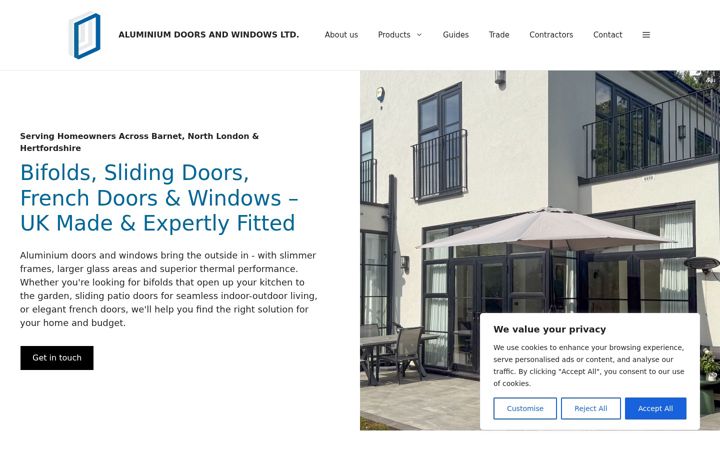 Screenshot of aluminiumdoorswindows.co.uk