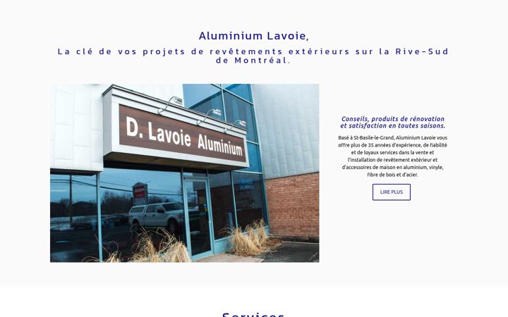 Captura de ecrã de aluminiumlavoie.ca