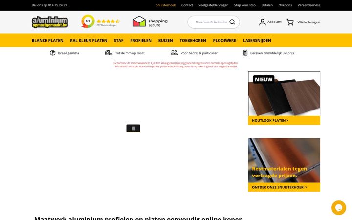 Screenshot of aluminiumopmaatgemaakt.be