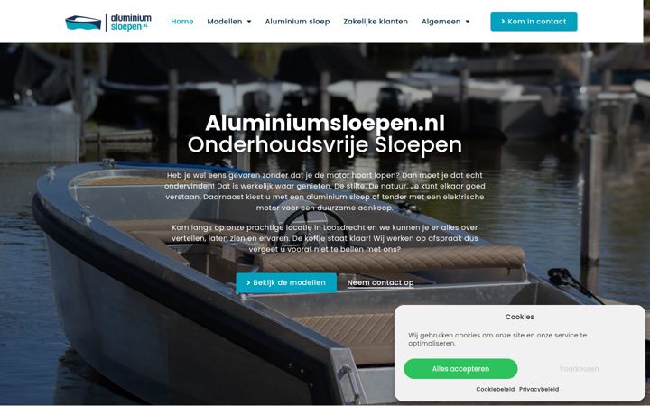 Screenshot of aluminiumsloepen.nl