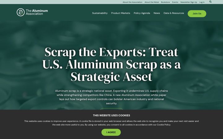 Screenshot of aluminum.org