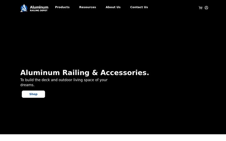 Screenshot of aluminumrailingdepot.com