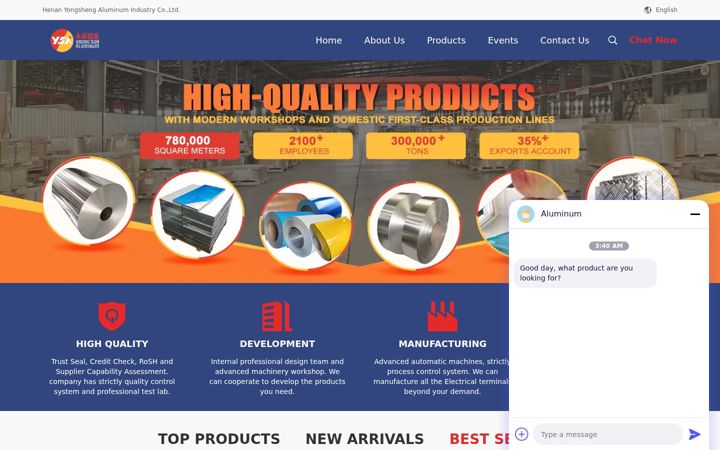 Screenshot of aluminumstock.com
