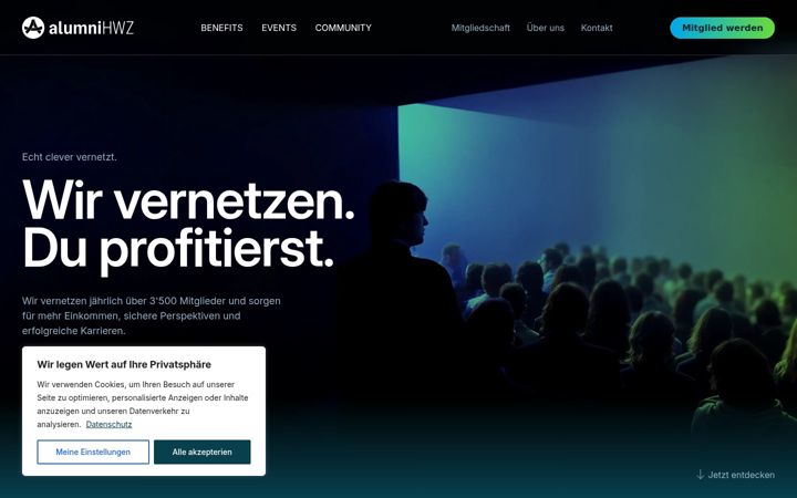 Kuvakaappaus sivustosta alumni-hwz.ch